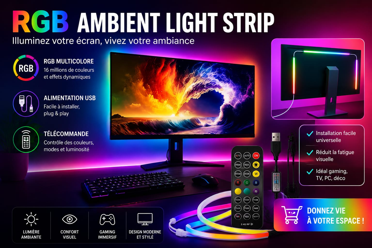 Ruban Led RGB pour television